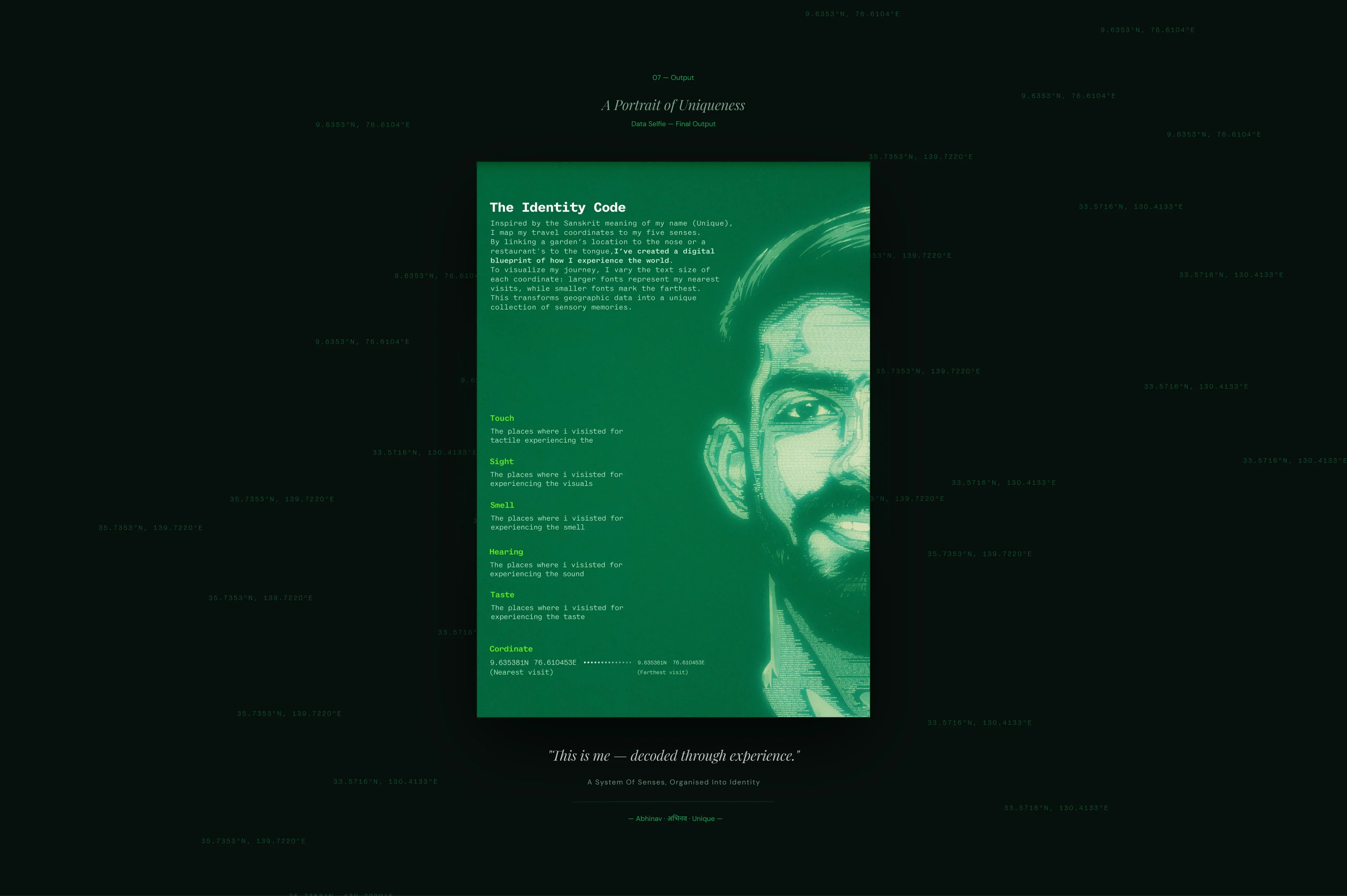 The final portrait built from coordinates